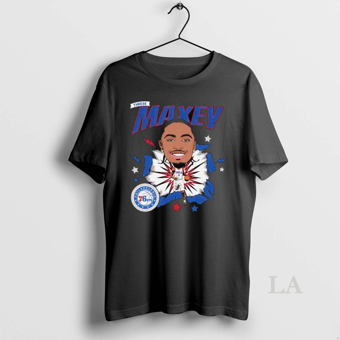 Original Tyrese Maxey Big Head Caricature Philadelphia 76ers T-Shirts, Hoodie, Sweatshirt | PopFlextees.com