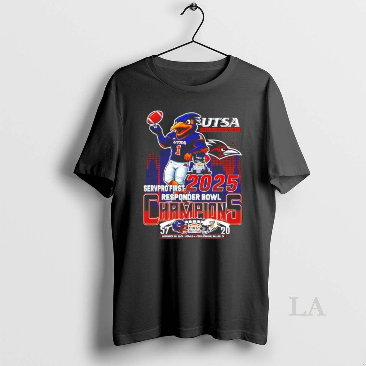 Original Utsa Roadrunners 2025 Responder Bowl Champions Mascot Skyline T-Shirts, Hoodie, Sweatshirt | PopFlextees.com