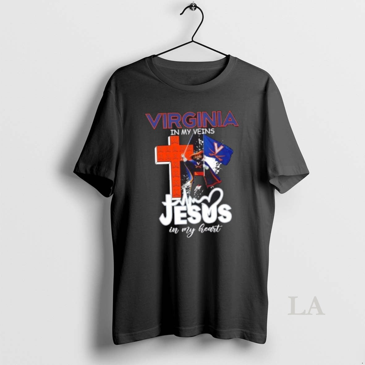 Original Virginia Cavaliers Mascot Hold Flag In My Veins Jesus In My Heart T-Shirts, Hoodie, Sweatshirt | PopFlextees.com