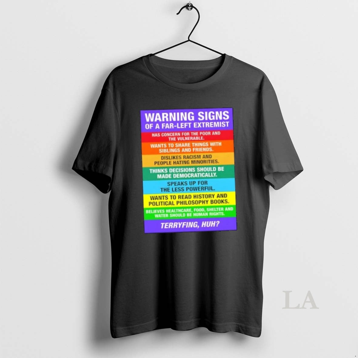 Original Warning Signs Far Left Extremist Terryfing Huh T-Shirts, Hoodie, Sweatshirt