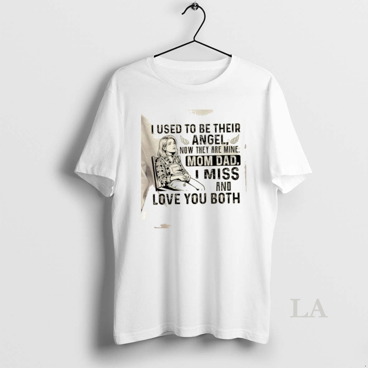 Original Women I Used To Be Their Angel Now They Are Mine Mom Dad T-Shirts, Hoodie, Sweatshirt | PopFlextees.com
