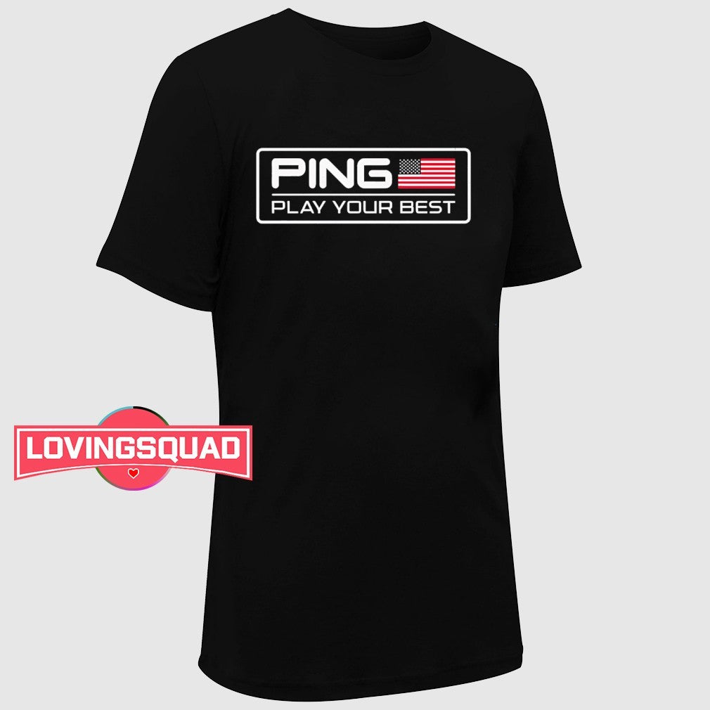 PING Play Your Best American Flag shirt