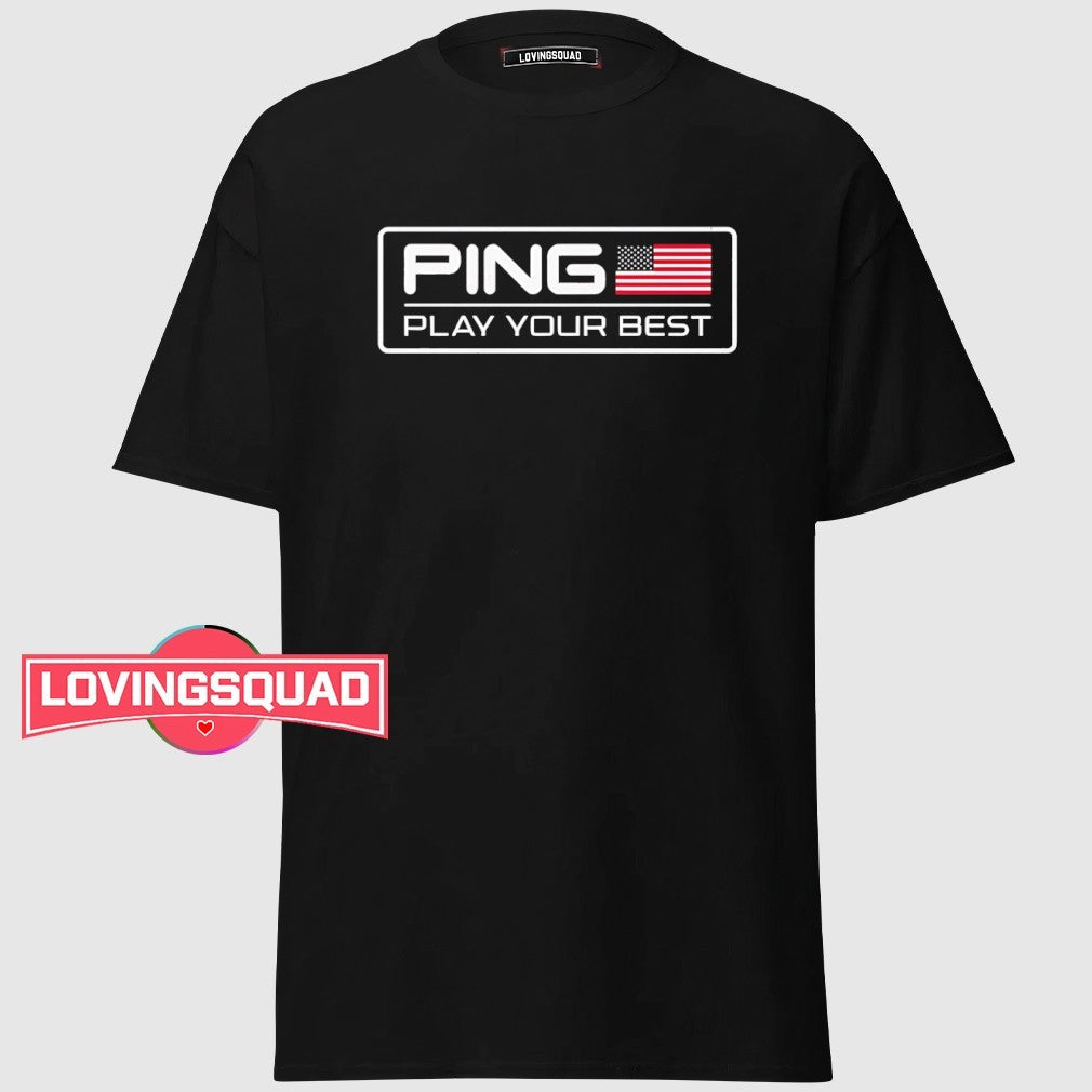 PING Play Your Best American Flag shirt