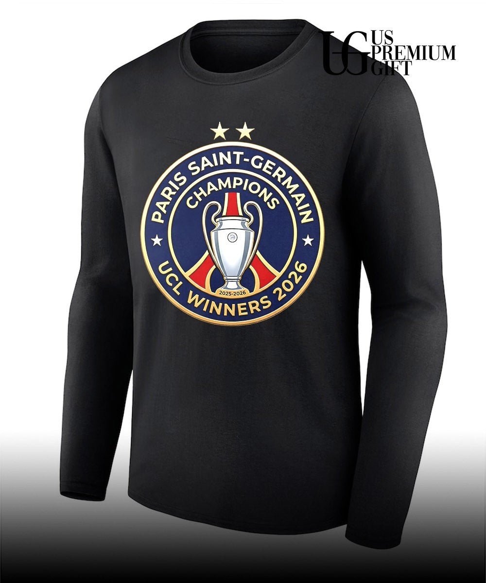 PSG Champions UCL Winners 2026 logo shirt