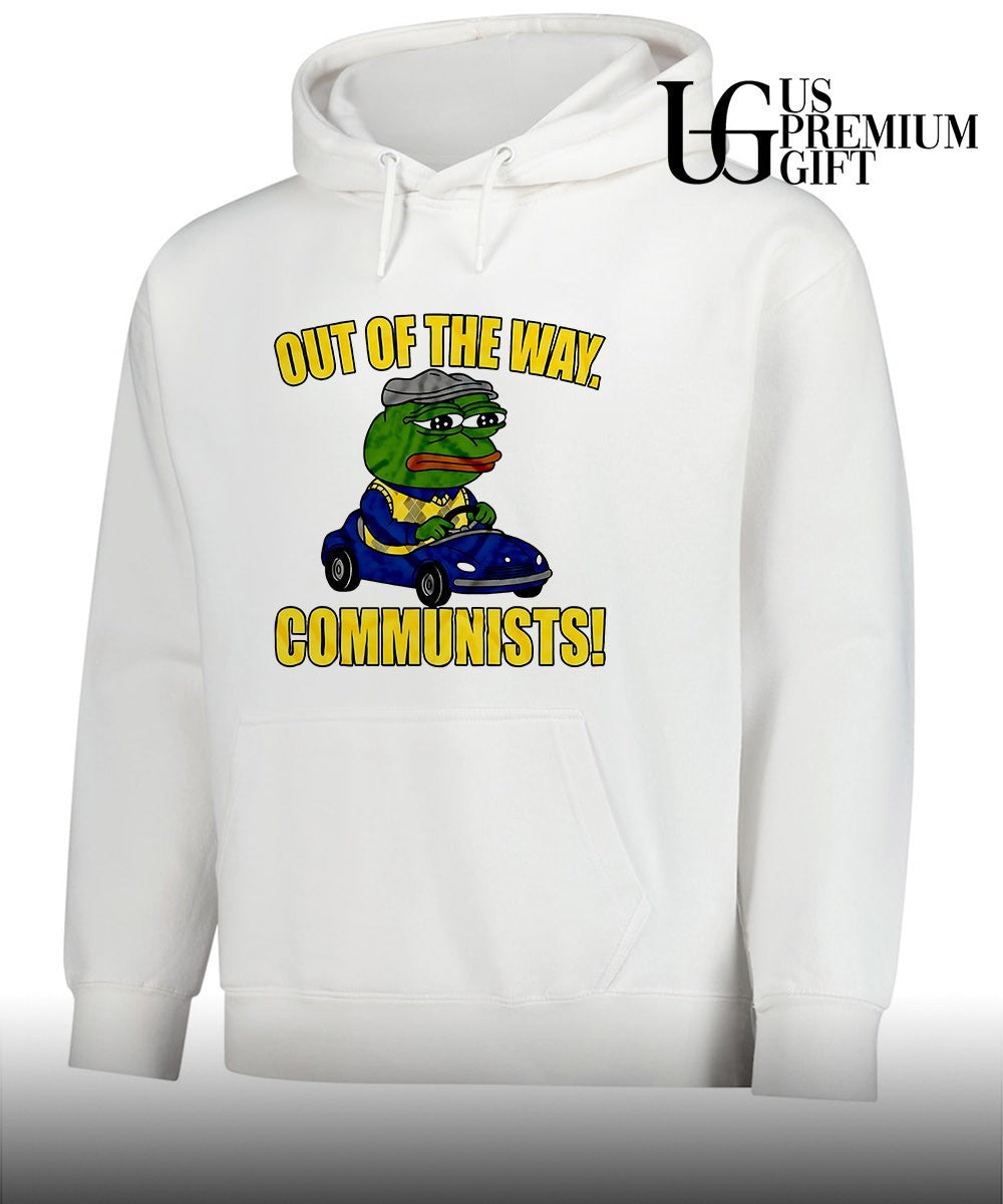 Pepe Frog out of the way communists the frog driving car shirt
