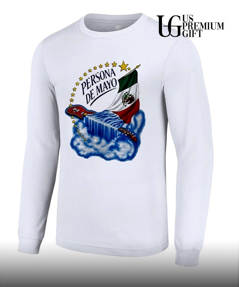 Persona de Mayo Mexican flag Guitar Waterfall Stars shirt