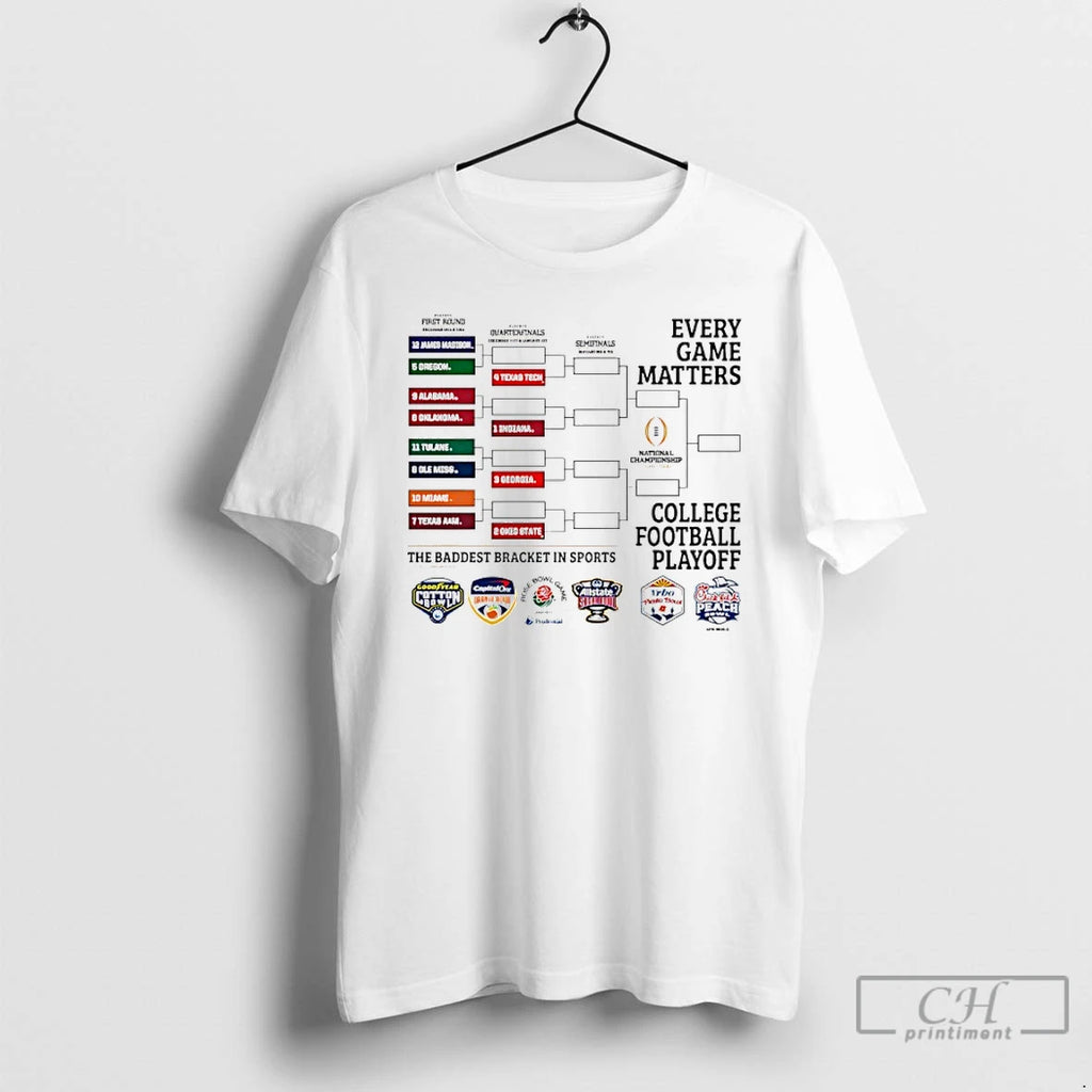 Premium 2025 Every Game Matters And College Football Playoff Brackets T-Shirts, Hoodie, Sweatshirt | PopFlextees.com
