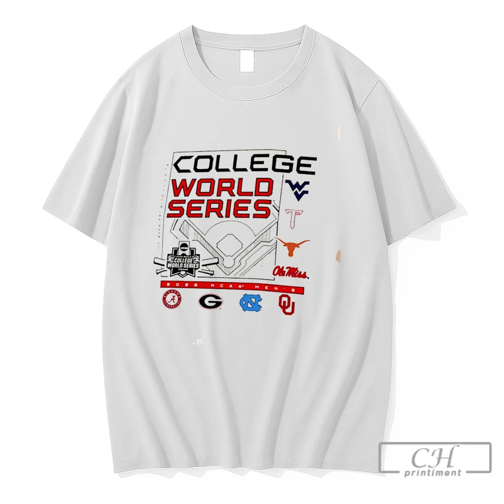 Premium 2026 Ncaa Mens College World Series 8 Team Logo Tee