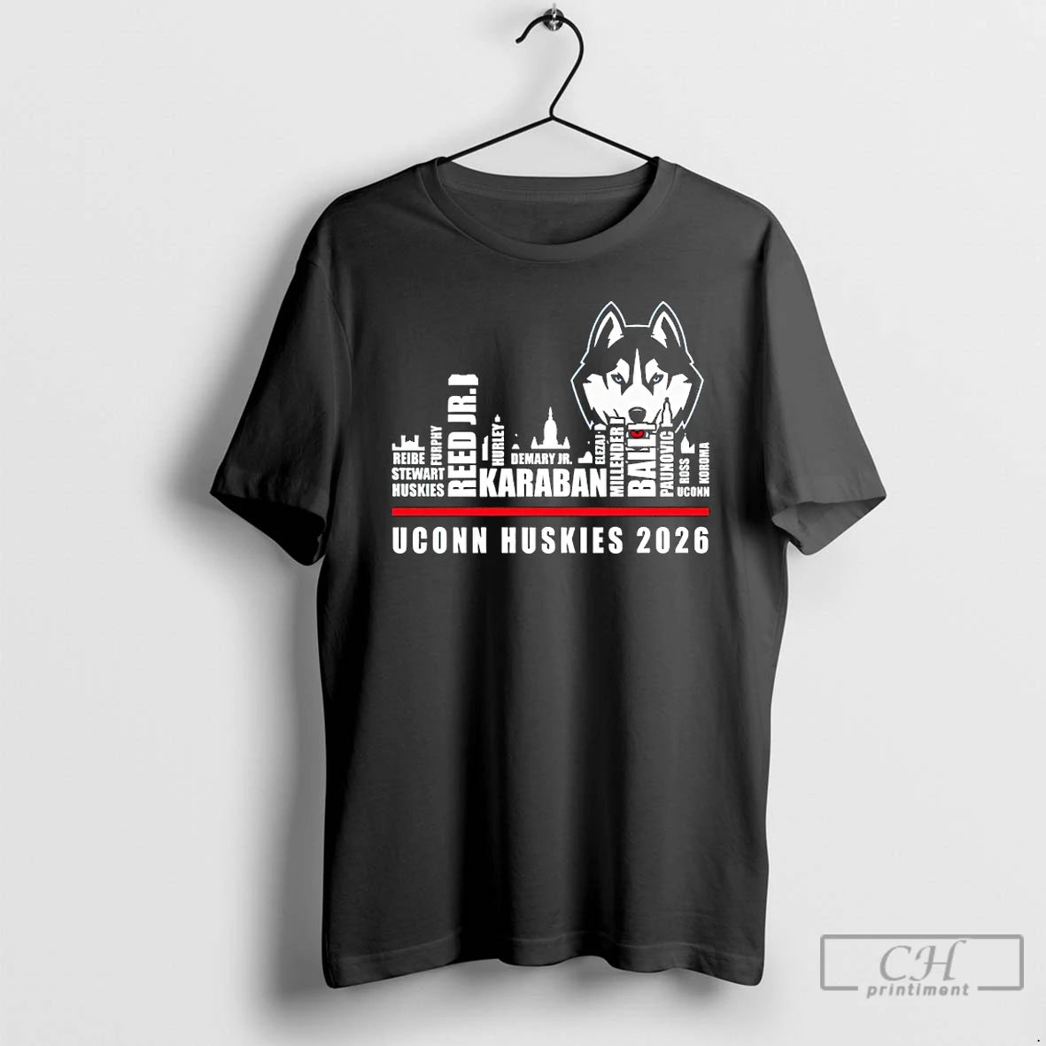 Premium 2026 Uconn Huskies Rosters Skyline T-Shirts, Hoodie, Sweatshirt | PopFlextees.com