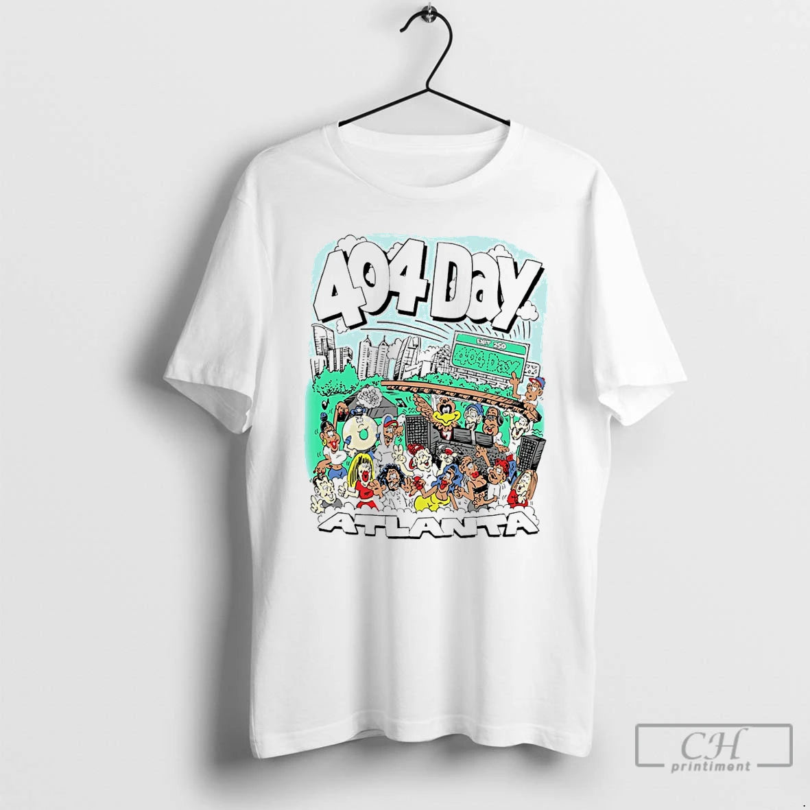 Premium 404 Day Atlanta Caricature T-Shirts, Hoodie, Sweatshirt | PopFlextees.com