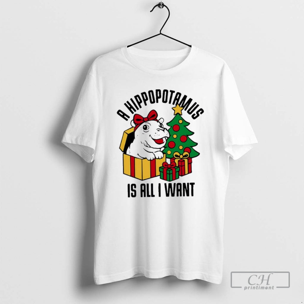 Premium A Hippopotamus Is All I Want Christmas Shirt Sweater Hoodie, Sweatshirt | PopFlextees.com