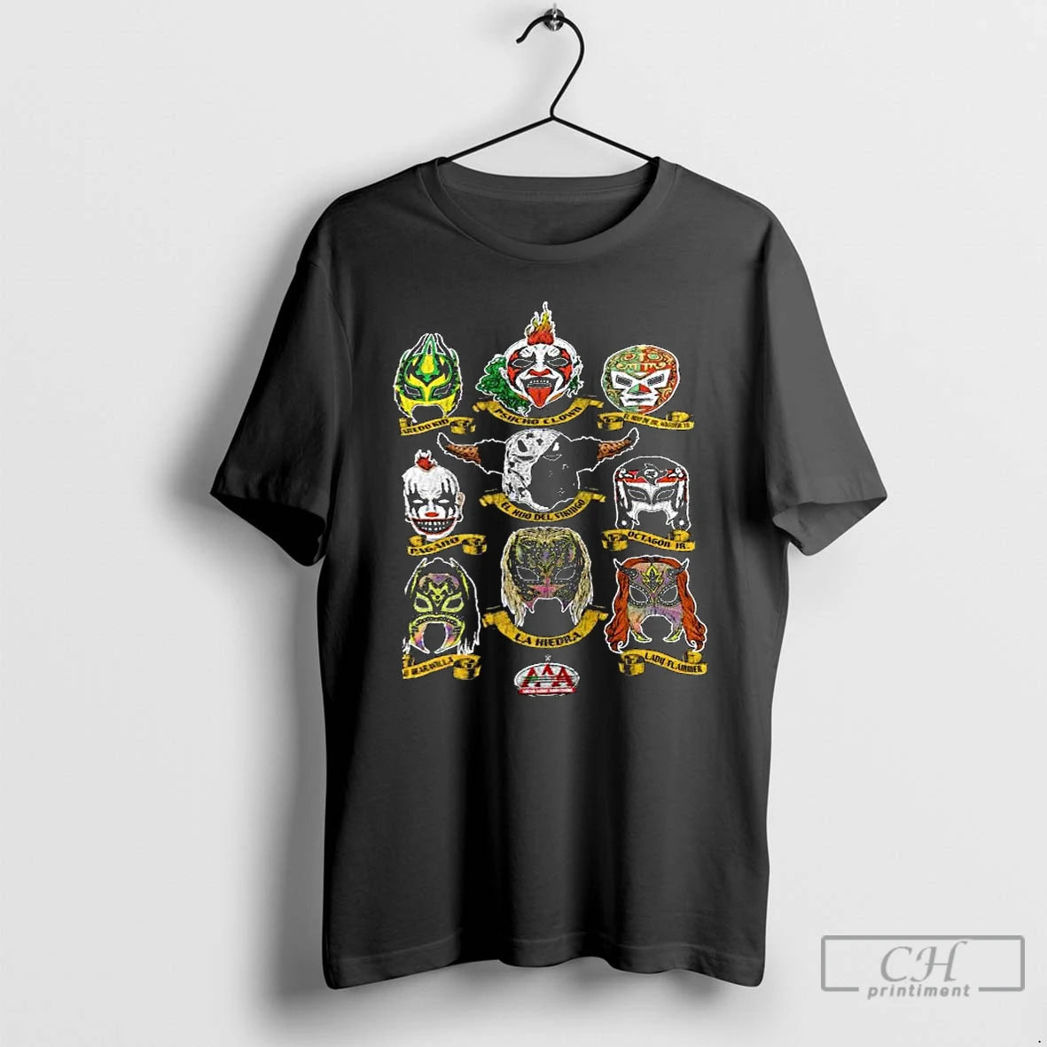 Premium Aaa Luchadores Masks T-Shirts, Hoodie, Sweatshirt | PopFlextees.com