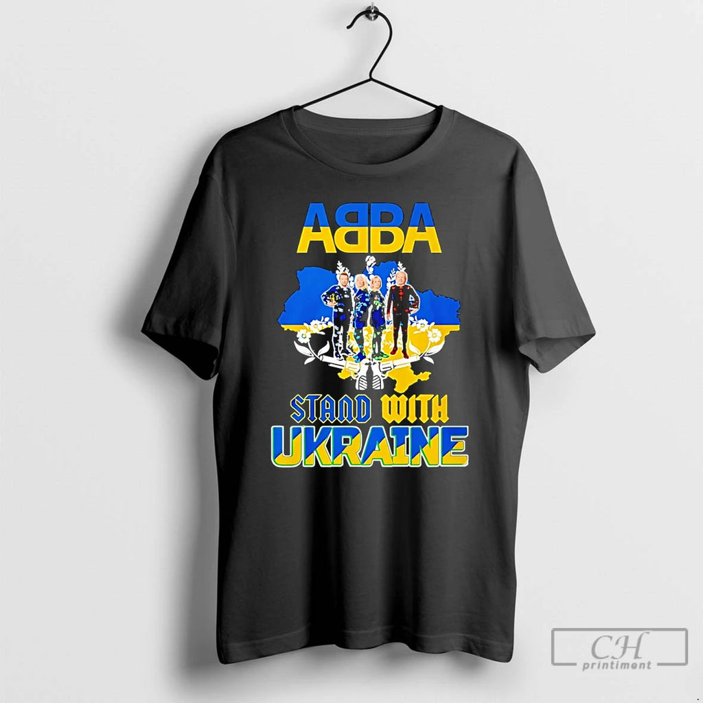 Premium Abba Stand With Ukraine State Flag T-Shirts, Hoodie, Sweatshirt | PopFlextees.com
