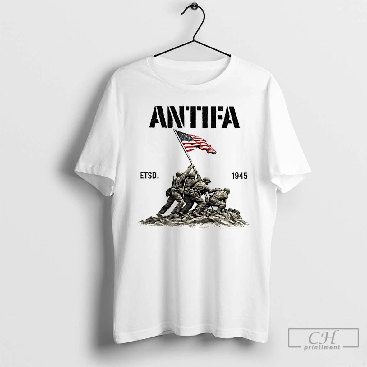 Premium American Flag Veterans Antifa Estd 1945 T-Shirts, Hoodie, Sweatshirt | PopFlextees.com