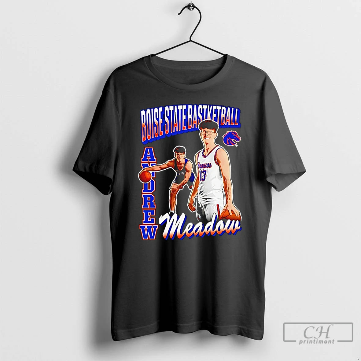 Premium Andrew Meadow Boise State Broncos Illustrated T-Shirts, Hoodie, Sweatshirt | PopFlextees.com
