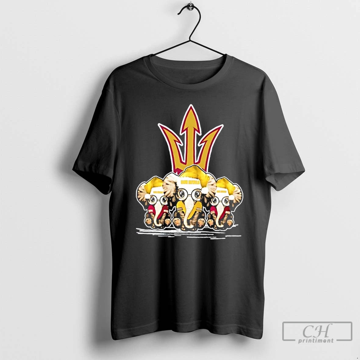Premium Arizona State Sun Devils X Elephants Santa Hat Merry Christmas T-Shirts, Hoodie, Sweatshirt | PopFlextees.com