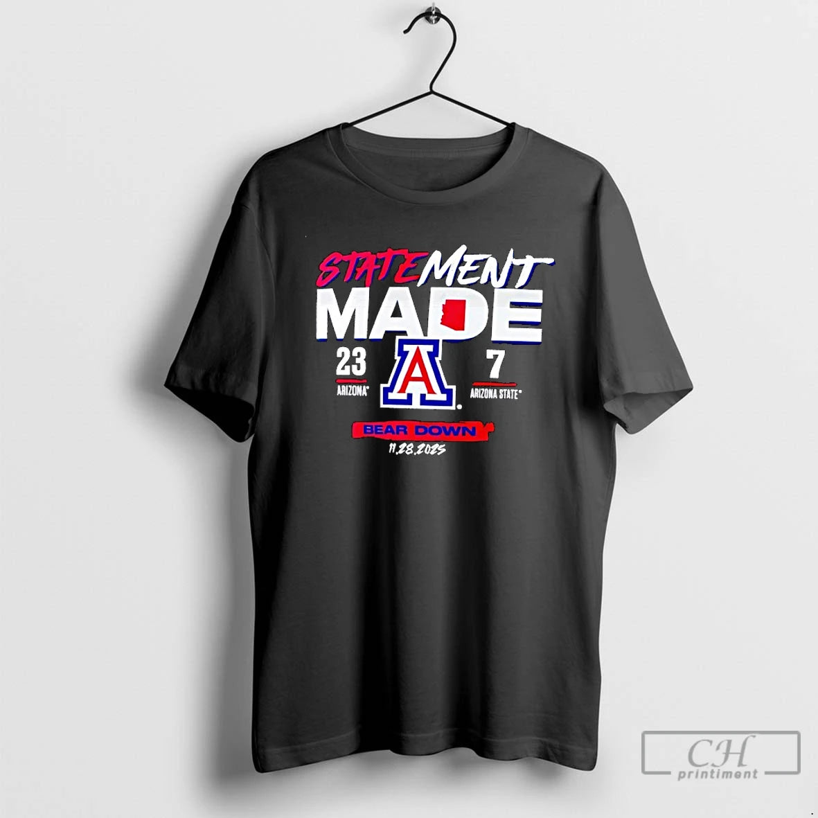 Premium Arizona Wildcats Vs Arizona State Sun Devils 2025 Statement Made Bear Down T Shirts Hoodie, Sweatshirt
