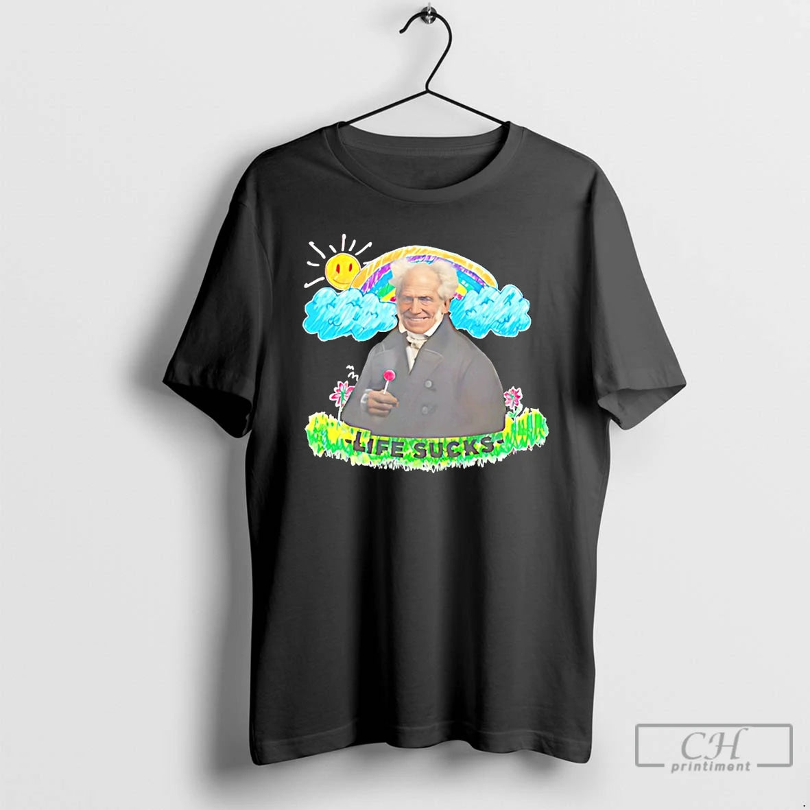 Premium Arthur Schopenhauer Life Sucks Art T-Shirts, Hoodie, Sweatshirt | PopFlextees.com