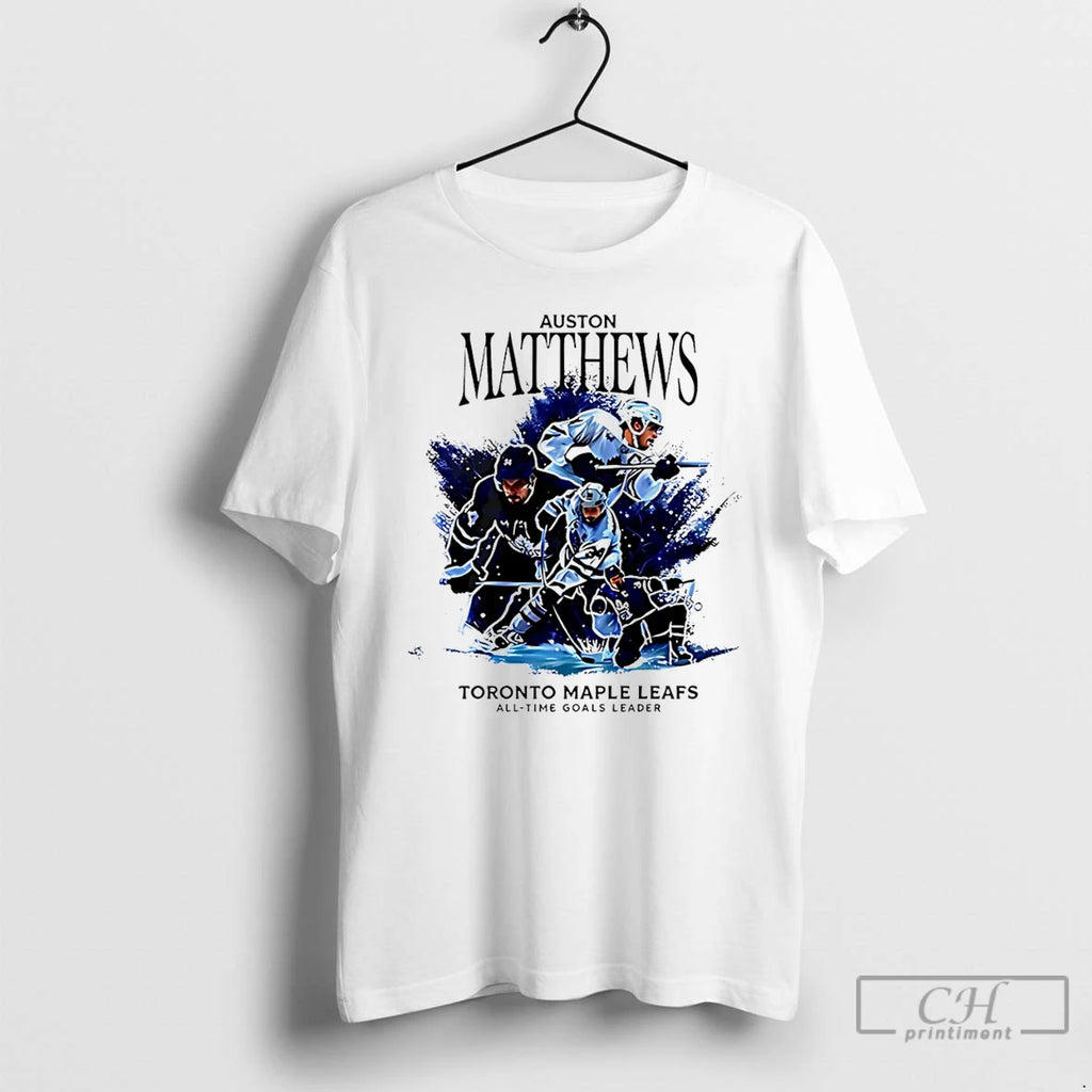 Premium Auston Matthews Toronto Maple Leafs All Time Goals Leader T-Shirts, Hoodie, Sweatshirt | PopFlextees.com