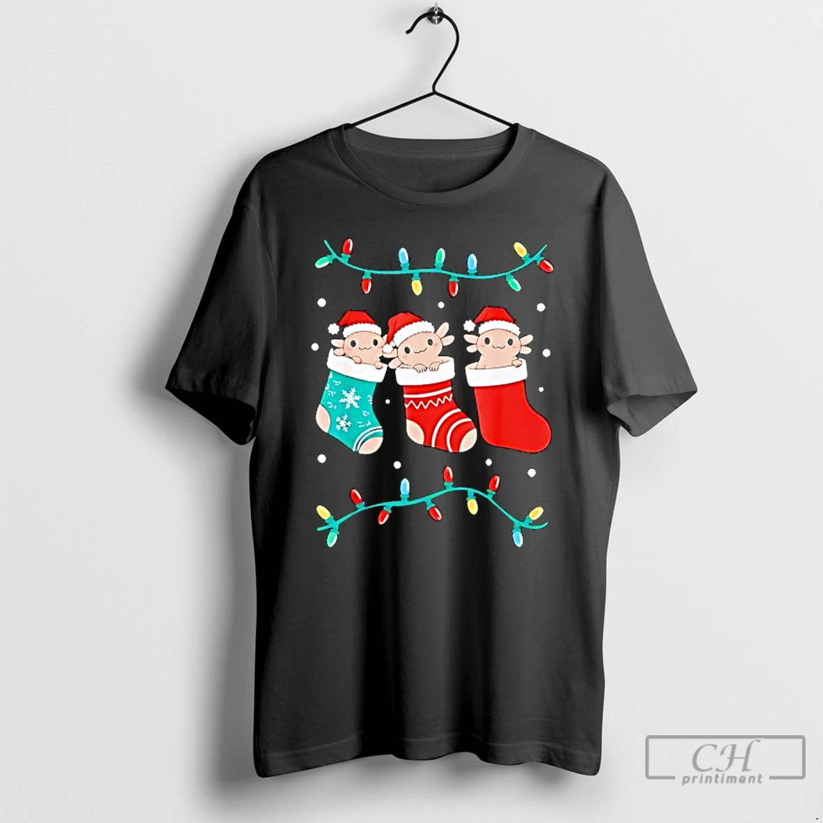 Premium Axolotl Christmas Stocking T-Shirts, Hoodie, Sweatshirt | PopFlextees.com