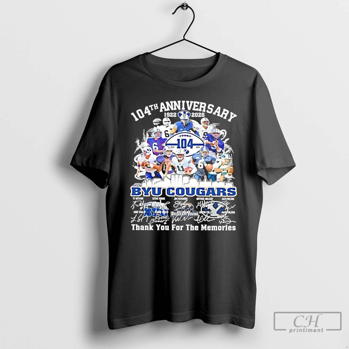Premium Byu Cougars 104th Anniversary 1922 2026 Signatures Of Various Players T-Shirts, Hoodie, Sweatshirt | PopFlextees.com