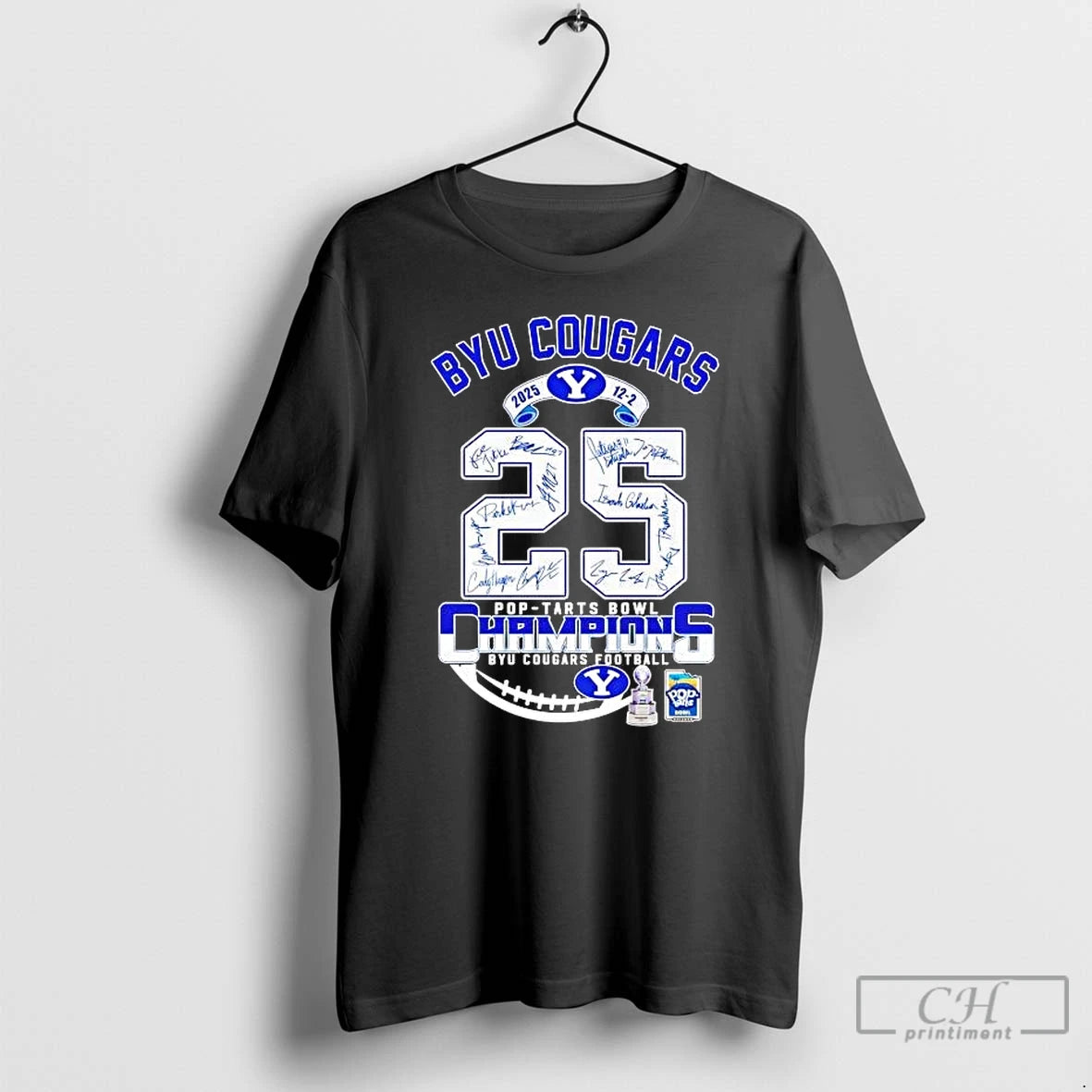 Premium Byu Cougars 2025 Pop Tarts Bowl Champions Trophy Signatures T-Shirts, Hoodie, Sweatshirt | PopFlextees.com