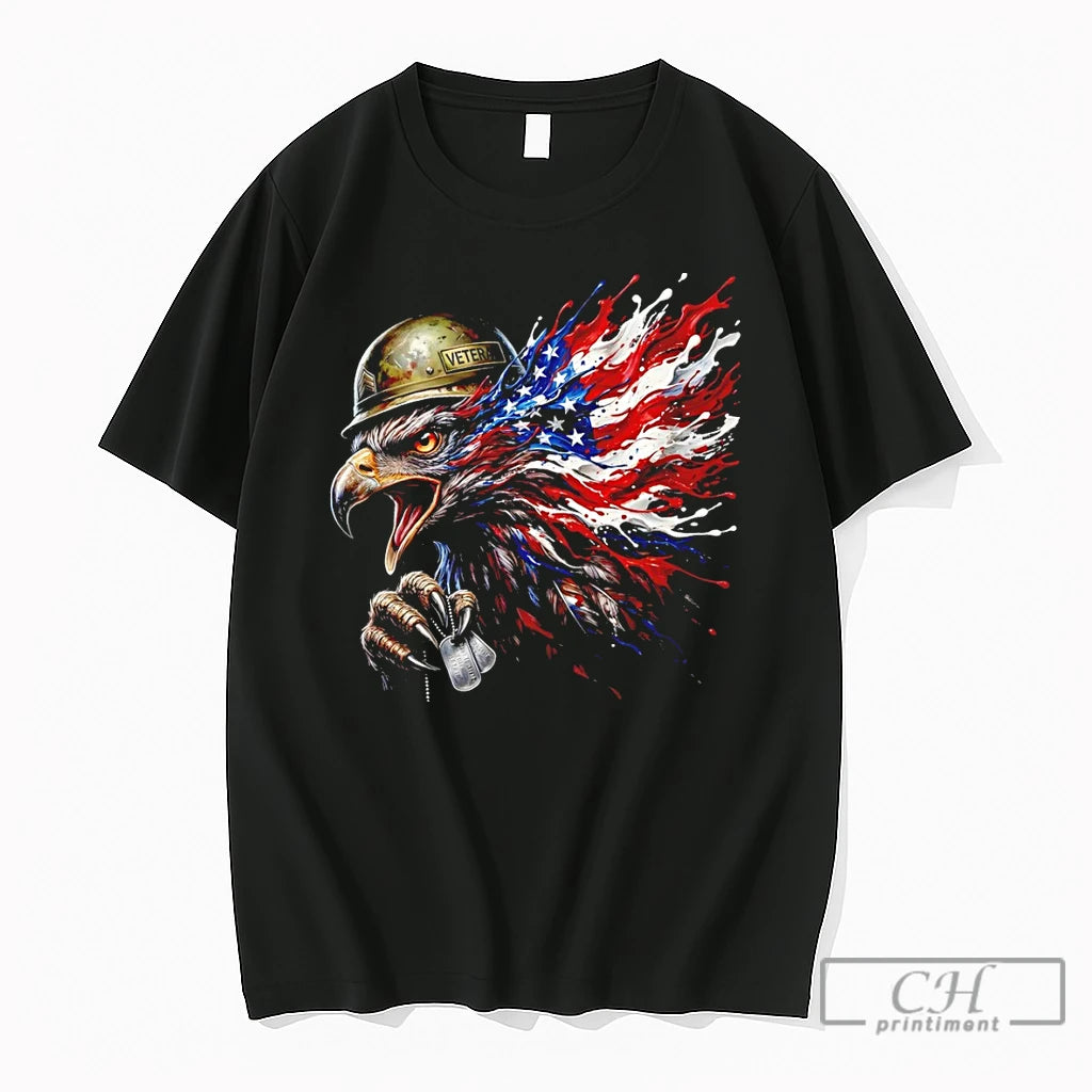Premium Bald Eagle Veteran American Flag Patriotic American Military