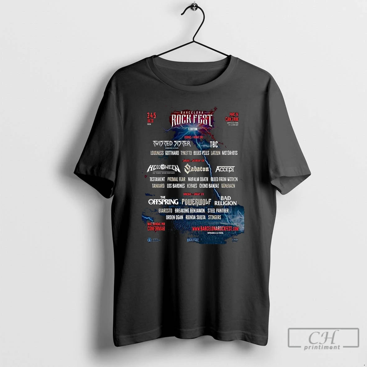 Premium Barcelona Rock Fest Full Lineup At Parc De Can Zam In Santa Coloma De T-Shirts, Hoodie, Sweatshirt | PopFlextees.com