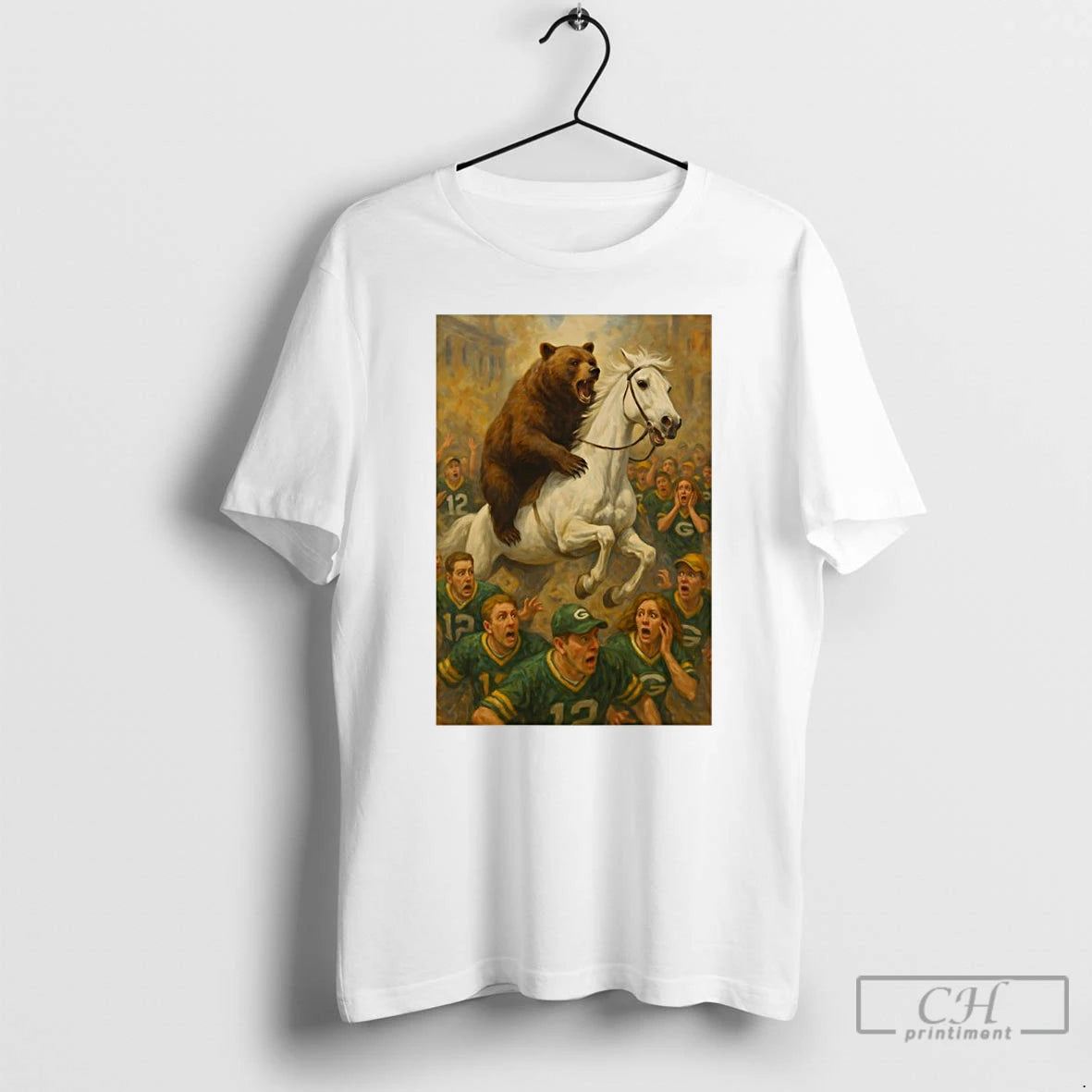Premium Bear Riding Horse Attack Green Bay Packers Fans T-Shirts, Hoodie, Sweatshirt | PopFlextees.com