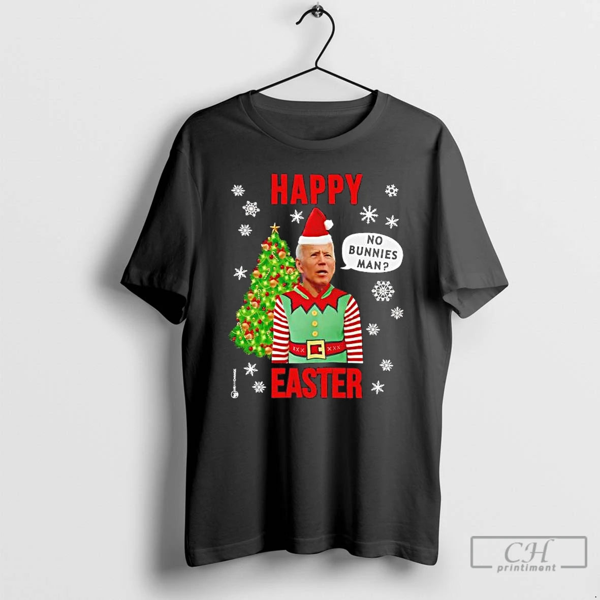 Premium Bidens Elf Happy Easter No Bunnies Man Christmas T-Shirts, Hoodie, Sweatshirt | PopFlextees.com