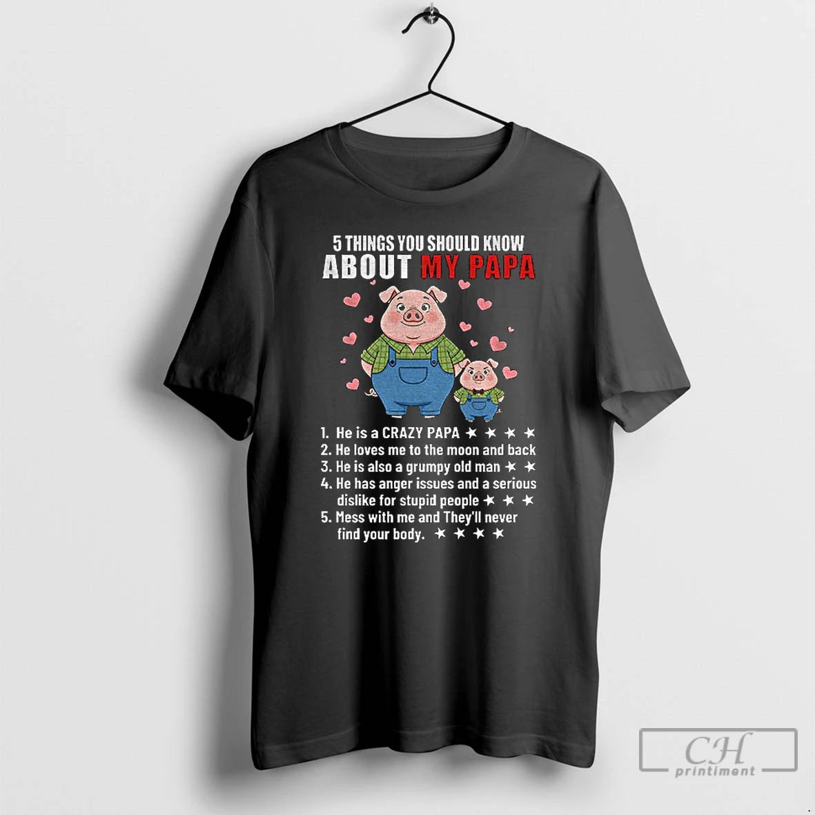 Premium Big 5 Things You Should Know About My Papa He Is A Crazy Papa T-Shirts, Hoodie, Sweatshirt | PopFlextees.com