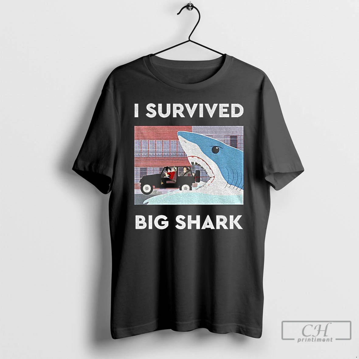 Premium Big Shark I Survived Big Shark T-Shirts, Hoodie, Sweatshirt | PopFlextees.com
