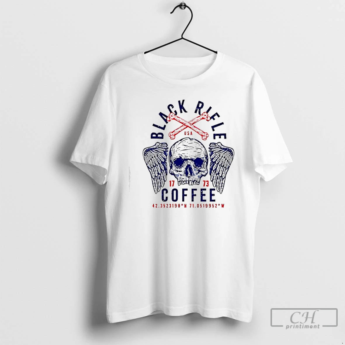 Premium Black Rifle Coffee Company 1773 Usa Skull Wings T-Shirts, Hoodie, Sweatshirt | PopFlextees.com