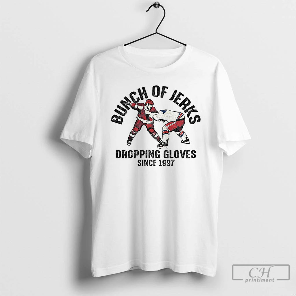 Premium Blue84 Wind Farm Bunch Of Jerks Dropping Gloves Since 1997 T-Shirts, Hoodie, Sweatshirt | PopFlextees.com