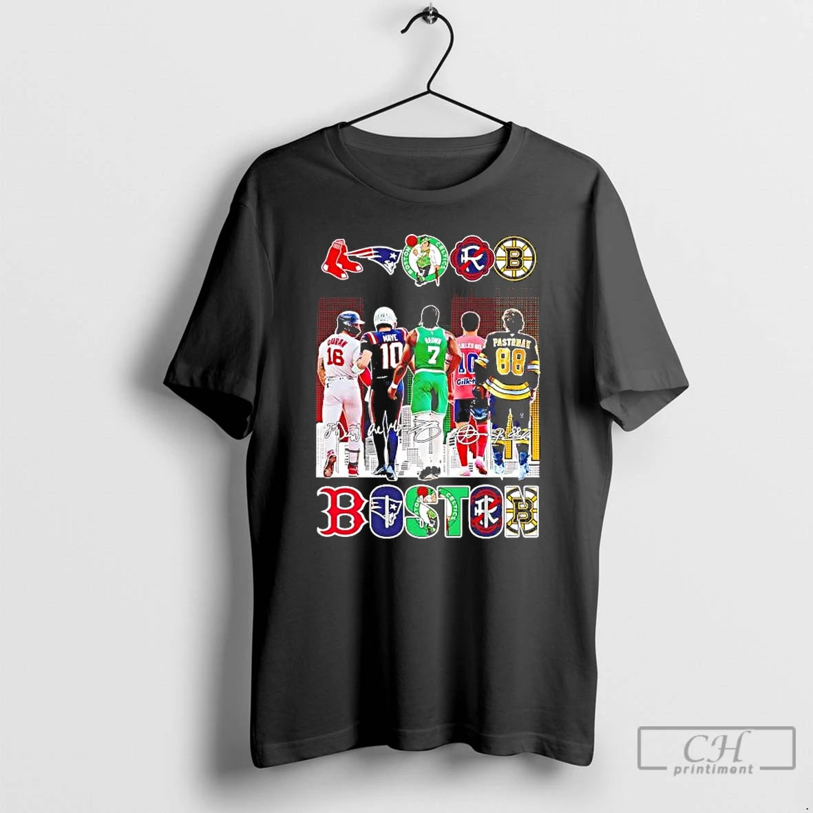 Premium Boston Sports Teams Players Signatures Skyline T-Shirts, Hoodie, Sweatshirt | PopFlextees.com