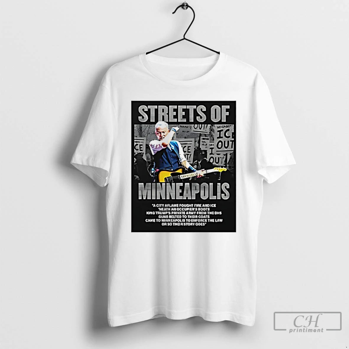 Premium Bruce Springsteen Streets Of Minneapolis Anti Ice T-Shirts, Hoodie, Sweatshirt | PopFlextees.com