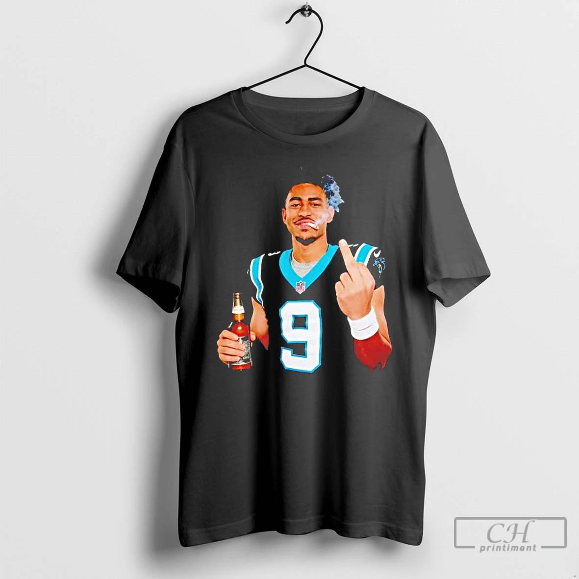 Premium Bryce Young Middle Finger Smoking And Drinking Beer T-Shirts, Hoodie, Sweatshirt | PopFlextees.com