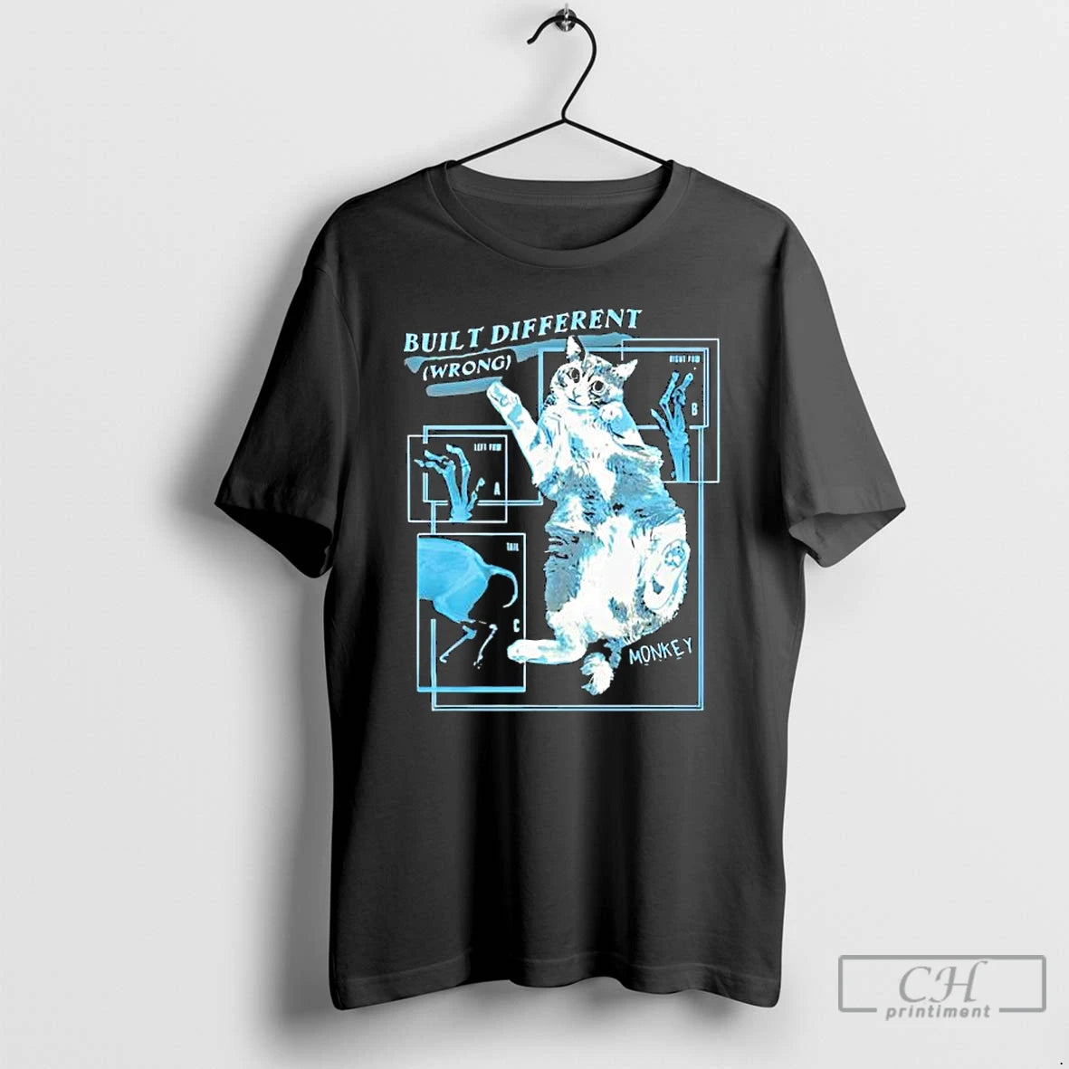 Premium Built Different Wrong Monkey Cat Collaboration T-Shirts, Hoodie, Sweatshirt | PopFlextees.com