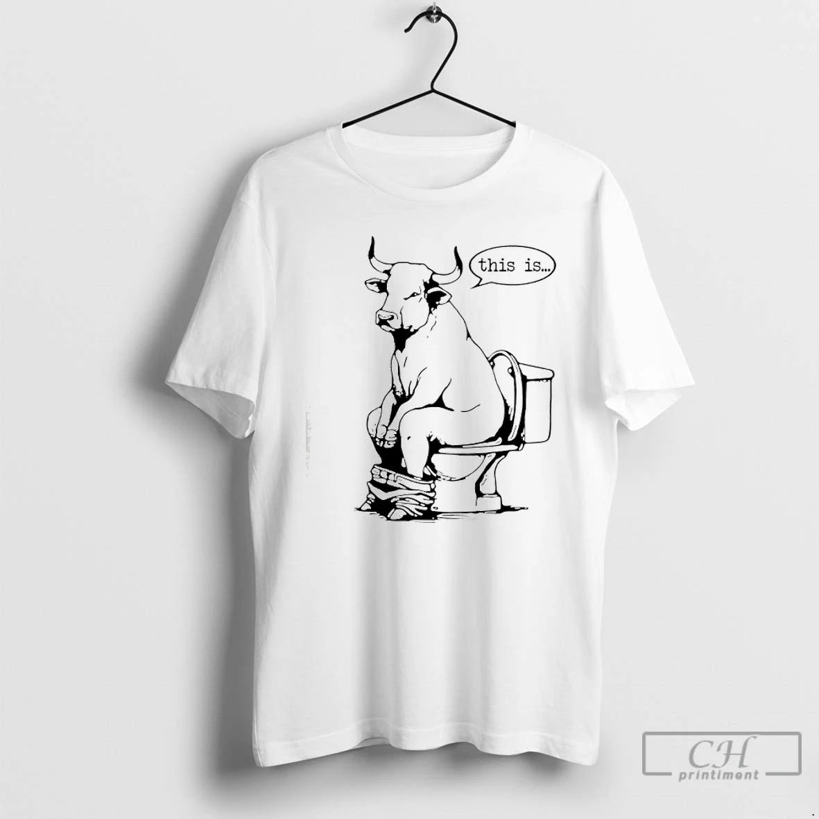 Premium Bulll Sitting On Toilet This Is Bullshit T-Shirts, Hoodie, Sweatshirt | PopFlextees.com