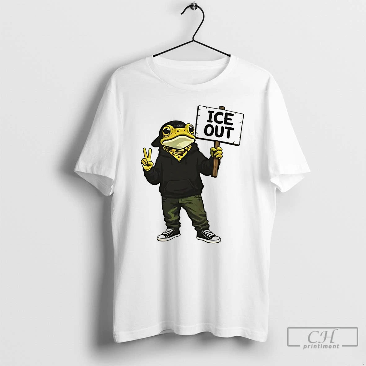 Premium Bunny Ice Out Frog Peaceful Resistance Concho Fuck Ice T-Shirts, Hoodie, Sweatshirt | PopFlextees.com