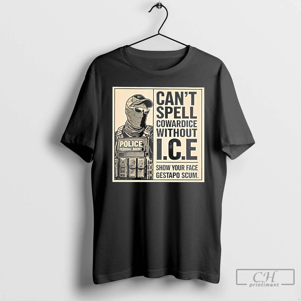 Premium Cant Spell Cowardice Without Ice Show Your Face T-Shirts, Hoodie, Sweatshirt | PopFlextees.com