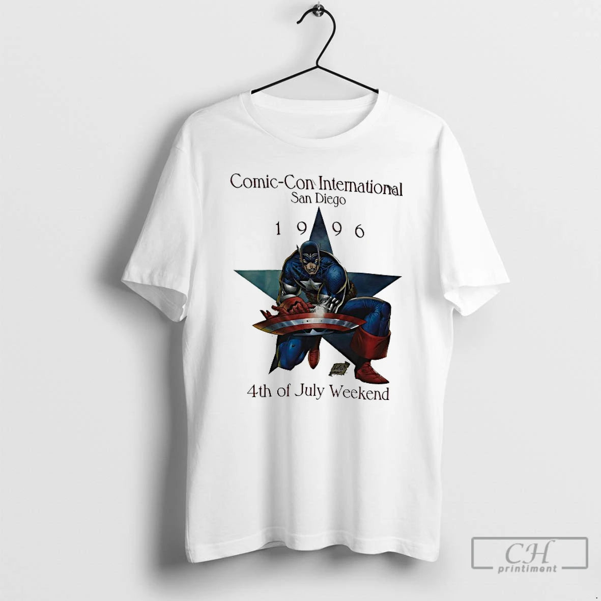 Captain America Comic Con International San Diego 1996 Vintage T-Shirts, Hoodie, Sweatshirt