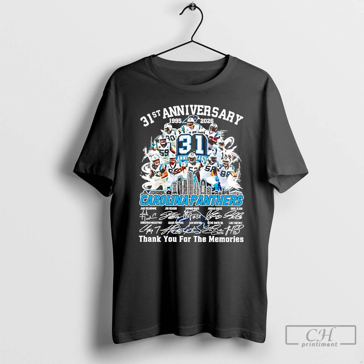 Premium Carolina Panthers 31st Anniversary 1995 2026 Team Players T-Shirts, Hoodie, Sweatshirt | PopFlextees.com