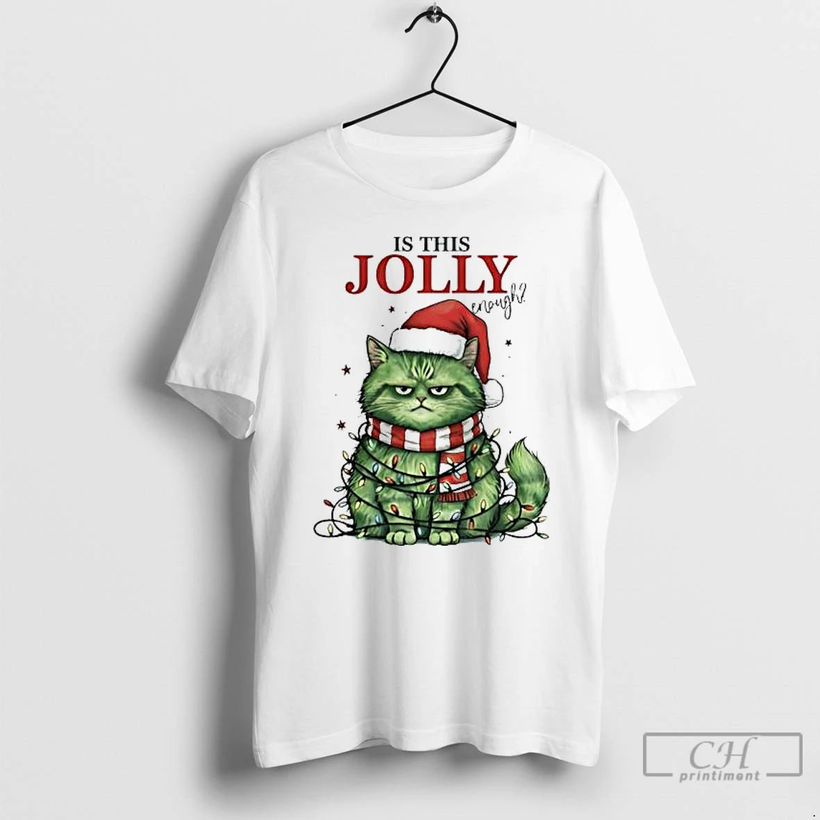 Premium Cat Christmas Is This Jolly Enough Trends Stylish T-Shirts, Hoodie, Sweatshirt | PopFlextees.com