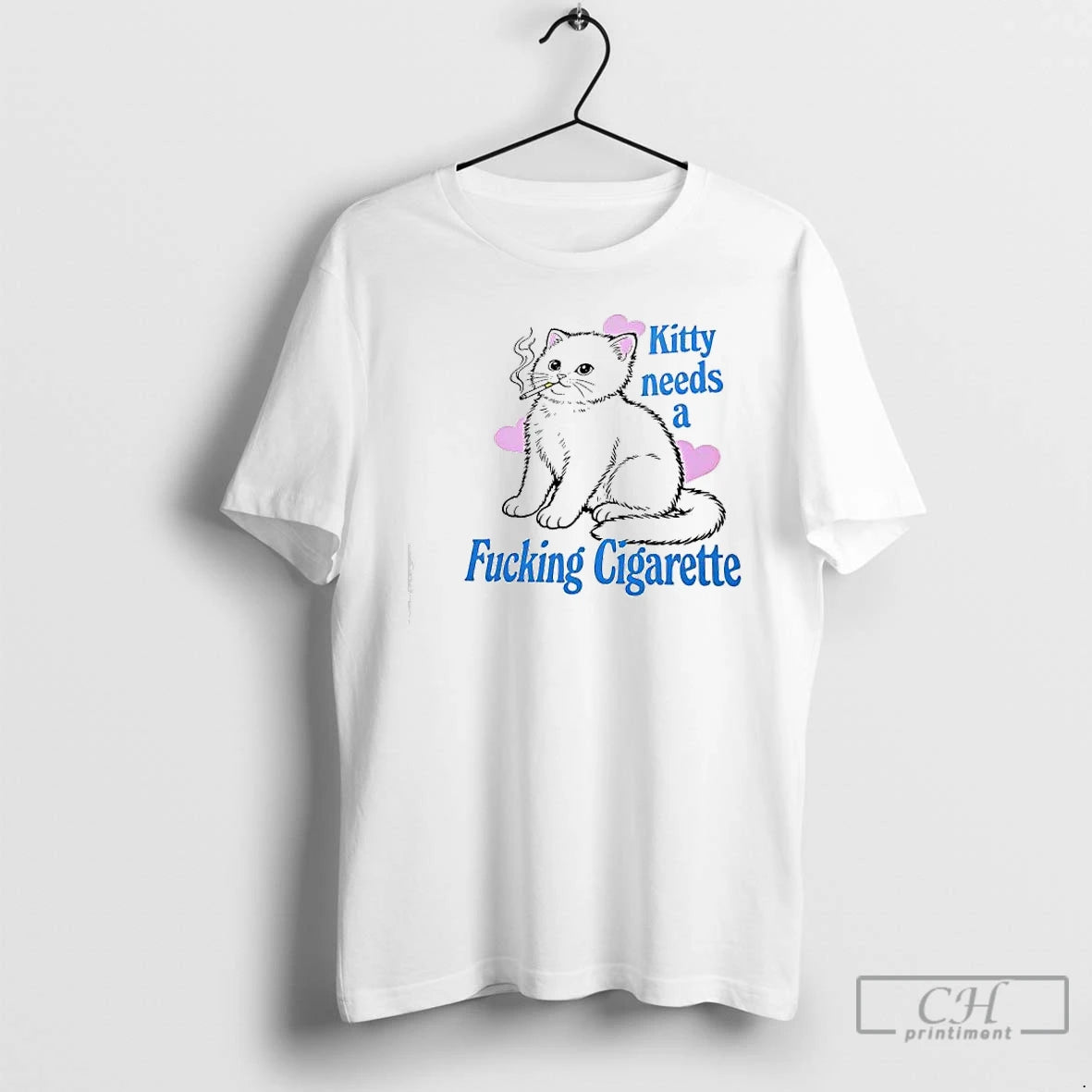 Premium Cat Kitty Needs A Fucking Cigarette Graphic T-Shirts, Hoodie, Sweatshirt | PopFlextees.com