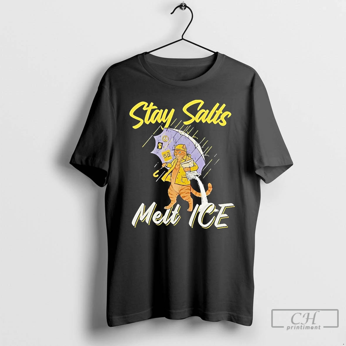 Premium Cat Stay Salty Melt Ice Anti Ice Abolish Vintage T-Shirts, Hoodie, Sweatshirt | PopFlextees.com