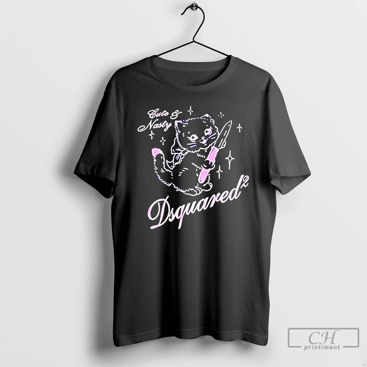 Premium Cat Cute And Nasty Dsquared Sketch T-Shirts, Hoodie, Sweatshirt | PopFlextees.com