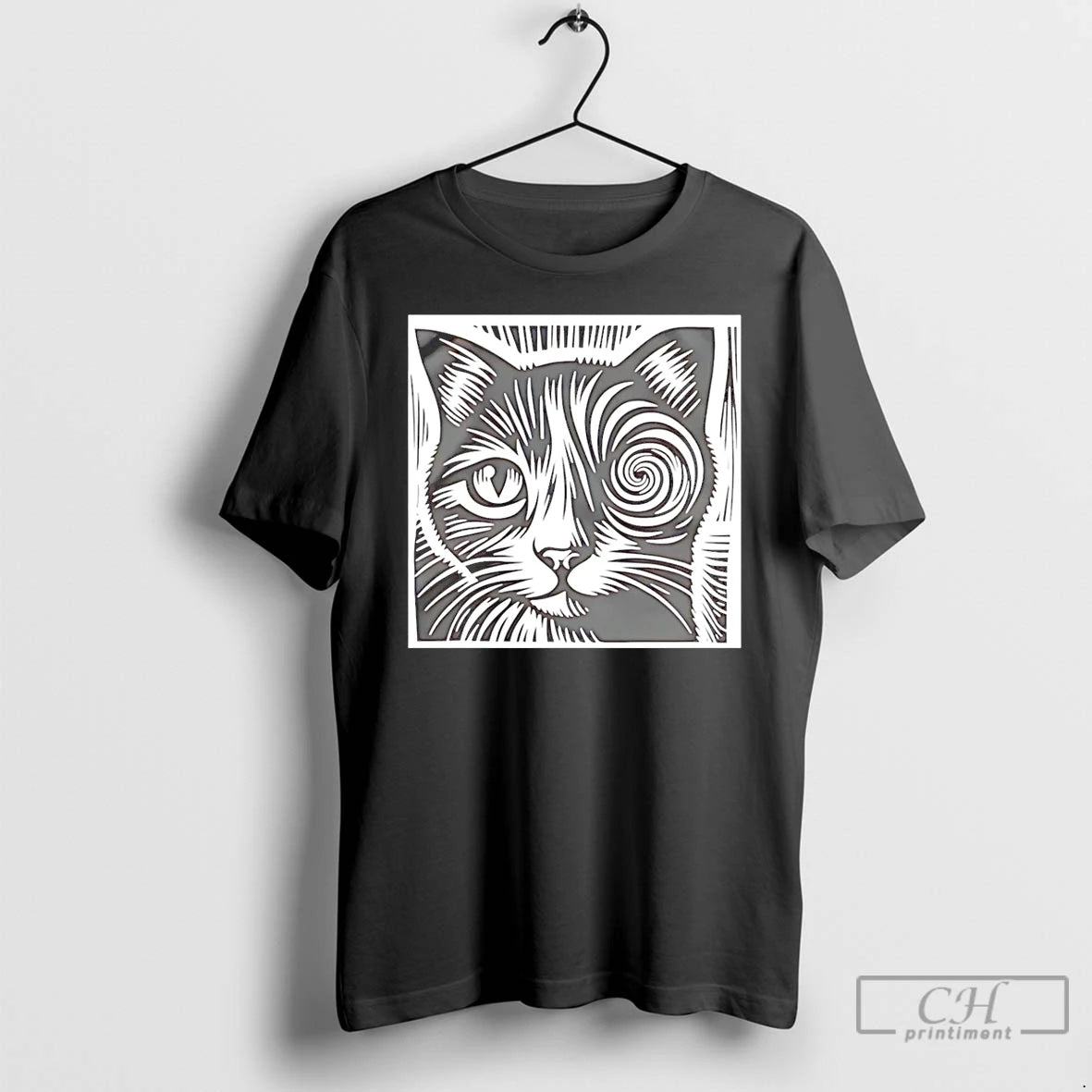 Premium Cat With Spiral Eyes T-Shirts, Hoodie, Sweatshirt | PopFlextees.com