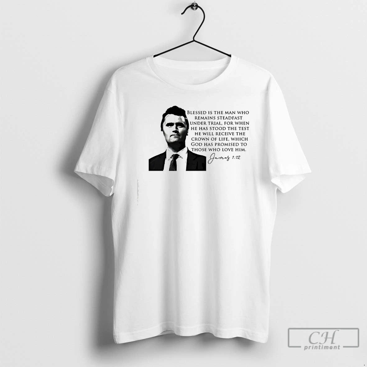 Premium Charlie Kirk Blessed Is The Man Who Remains Steadfast Under Trial T Shirts Sweater Hoodie, Sweatshirt