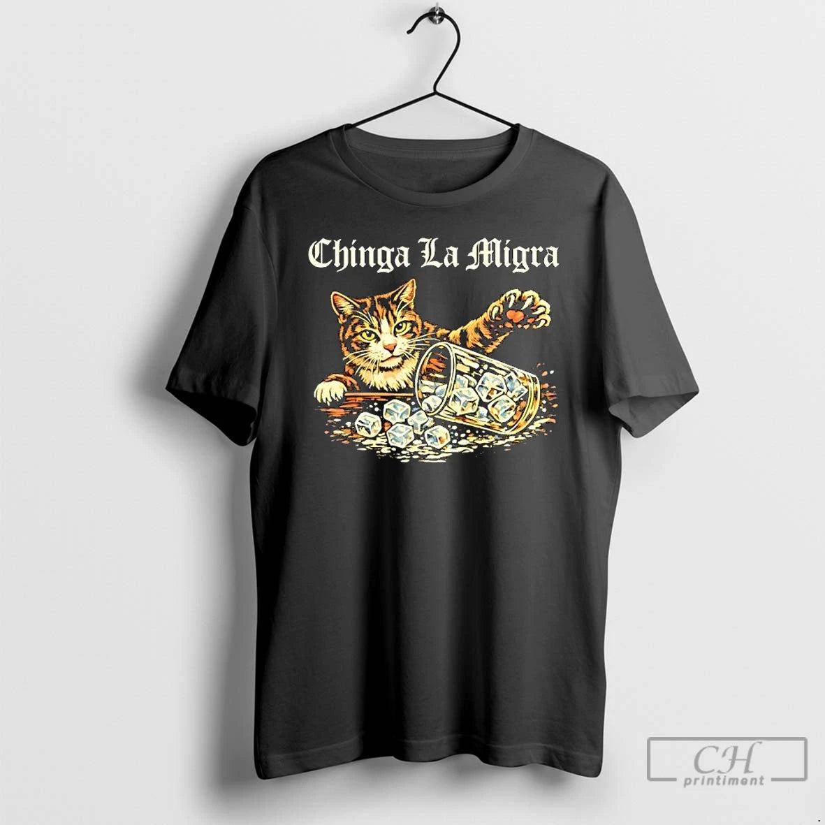 Premium Chinga La Migra Funny Cat Vintage T-Shirts, Hoodie, Sweatshirt | PopFlextees.com